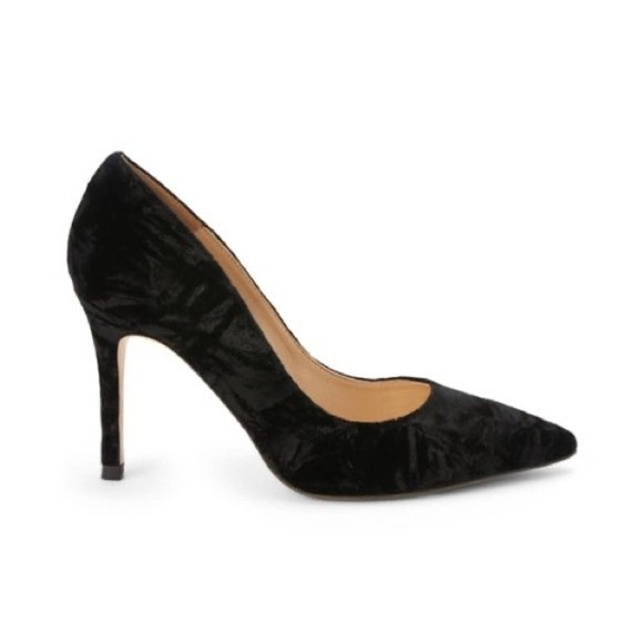 L’agence Eloise Black Crushed Velvet Pumps - Picture 1 of 8